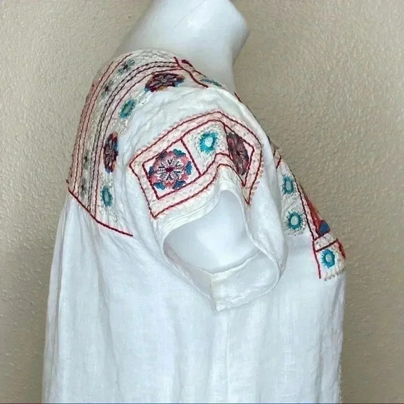 Johnny Was Los Angeles 100% linen embroidered tunic dress size XS - Picture 7 of 8
